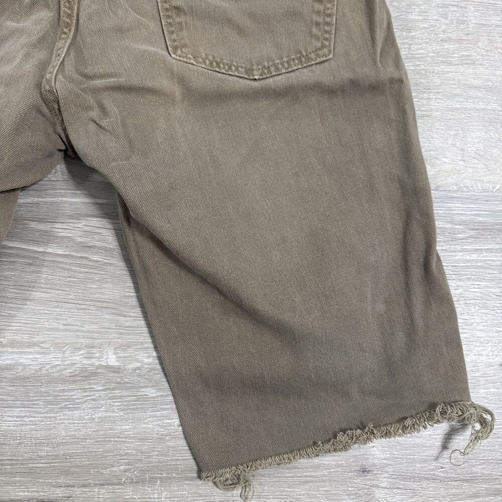 Old Navy Denim Shorts Men’s 36 Brown Slim Cut Off Raw Hem 100% Cotton - Picture 10 of 13